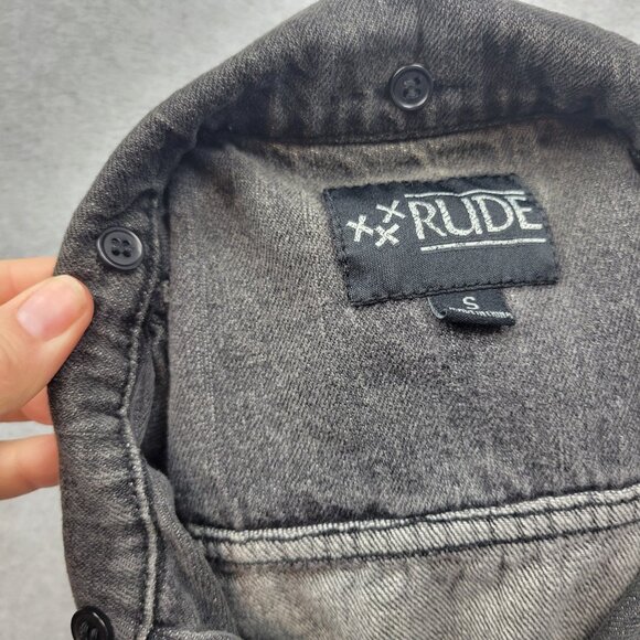 RUDE Gray Checkered Denim Vest - Picture 12 of 13